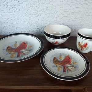 Cardinal Folkcraft Stoneware 4-pc place setting